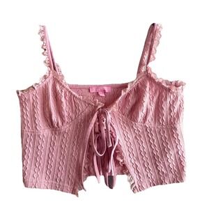 Sugar Thrillz Knit Crop Top Small Coquette Y2K Kawaii Dolls Kill Vibes Dollette